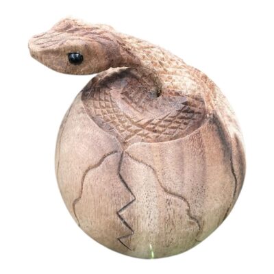 Handcrafted snake wood carving