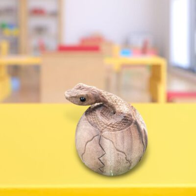 Handcrafted snake wood carving