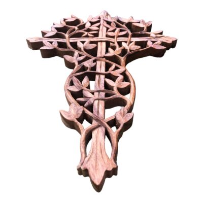 Wooden Cross Tree of Life Wall Hanging