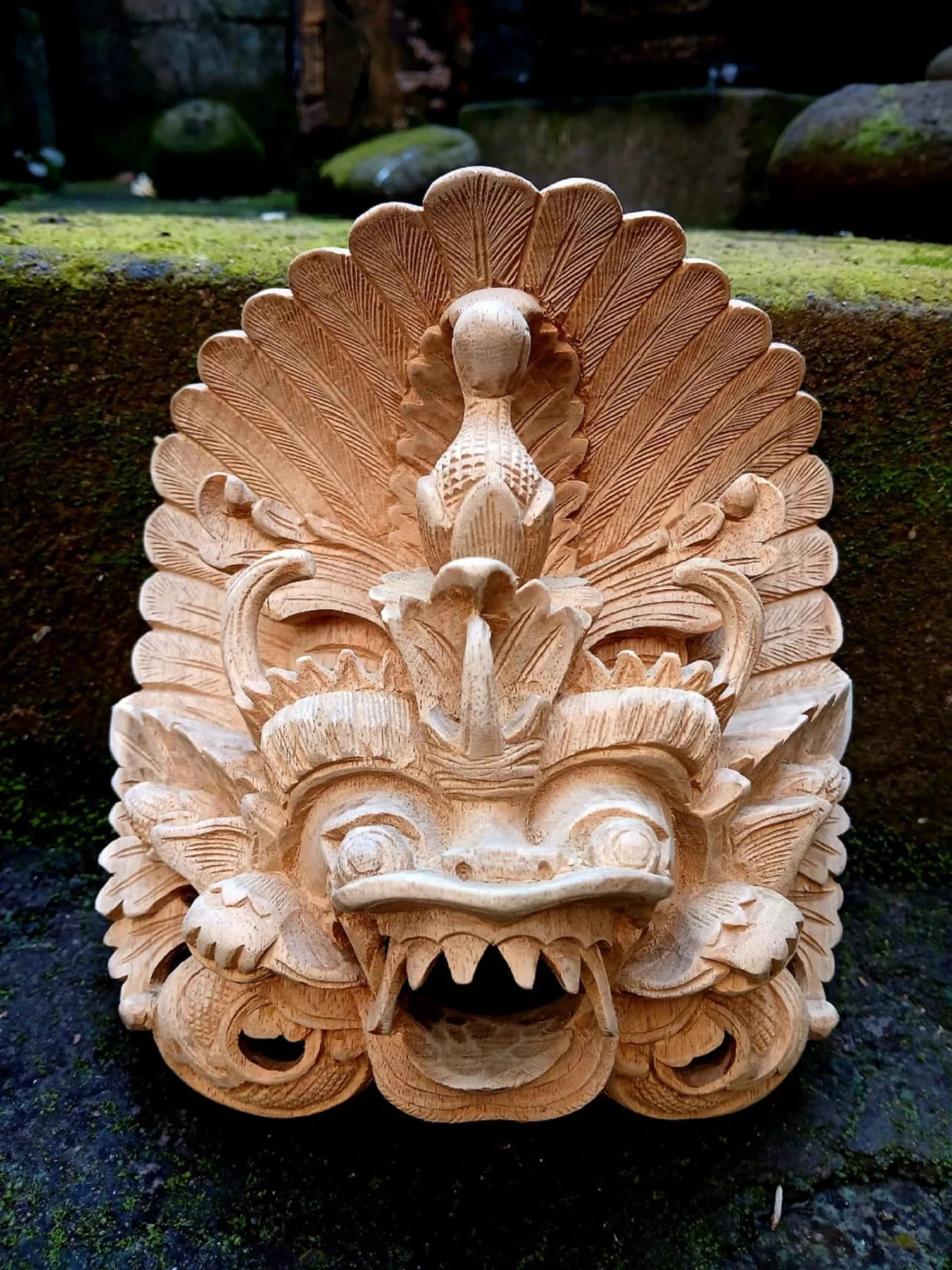 Guardian spirit mask  ,Balinese wood mask ,Spiritual home decor  ,Balinese carving