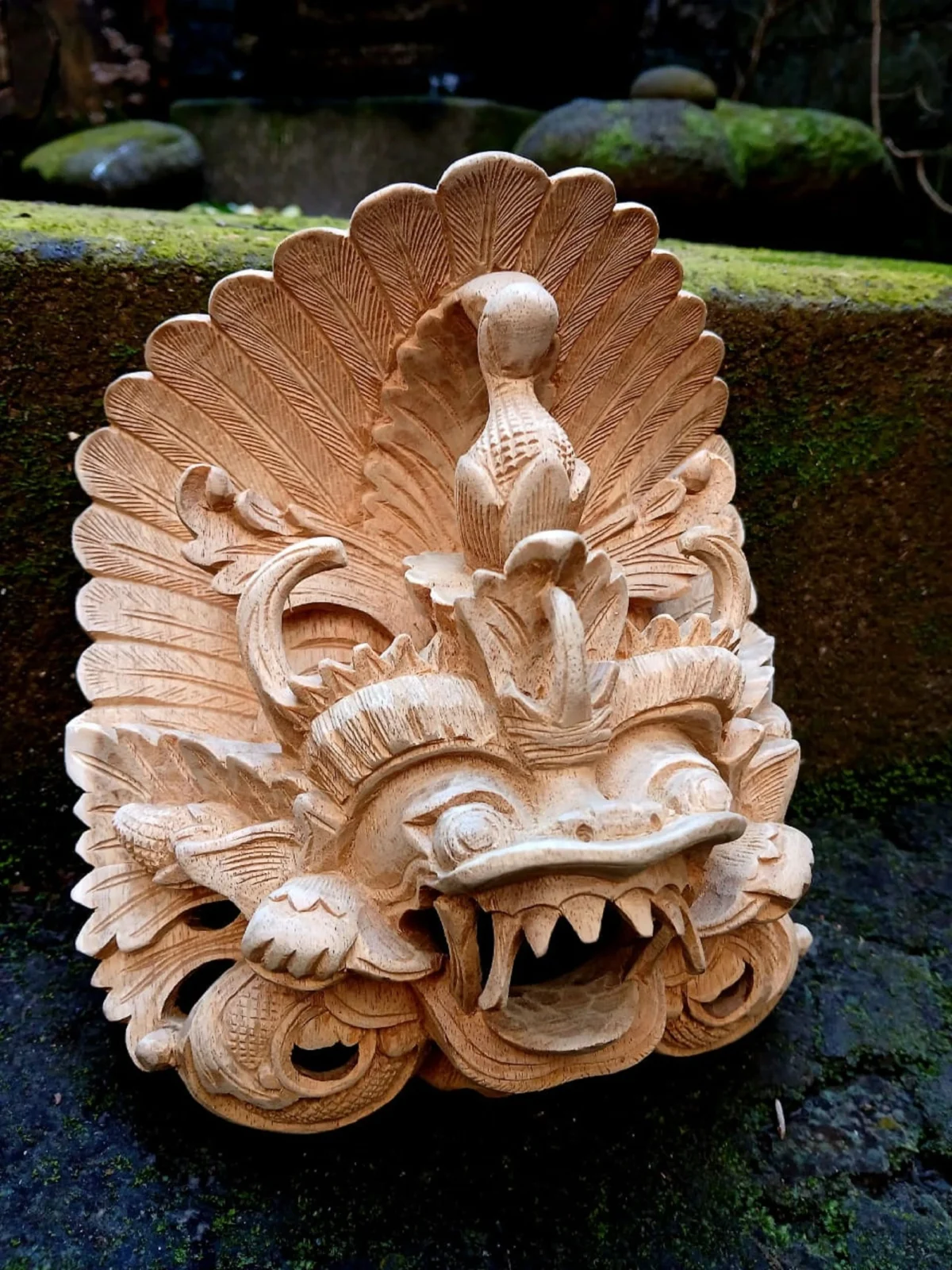 Guardian spirit mask  ,Balinese wood mask ,Spiritual home decor  ,Balinese carving