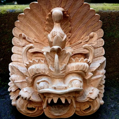Guardian spirit mask  ,Balinese wood mask ,Spiritual home decor  ,Balinese carving
