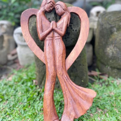 Couple statue,couple ornament,new wedding couple,wood carving,handmade