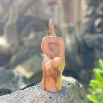 Handcrafted Hang Loose  ,Hang Loose Teak, Nature's Gesture, Earthy Shaka Designs