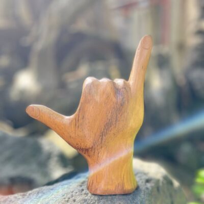 Handcrafted Hang Loose  ,Hang Loose Teak, Nature's Gesture, Earthy Shaka Designs