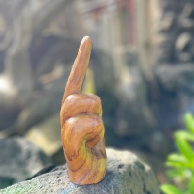 Handcrafted Hang Loose  ,Hang Loose Teak, Nature's Gesture, Earthy Shaka Designs