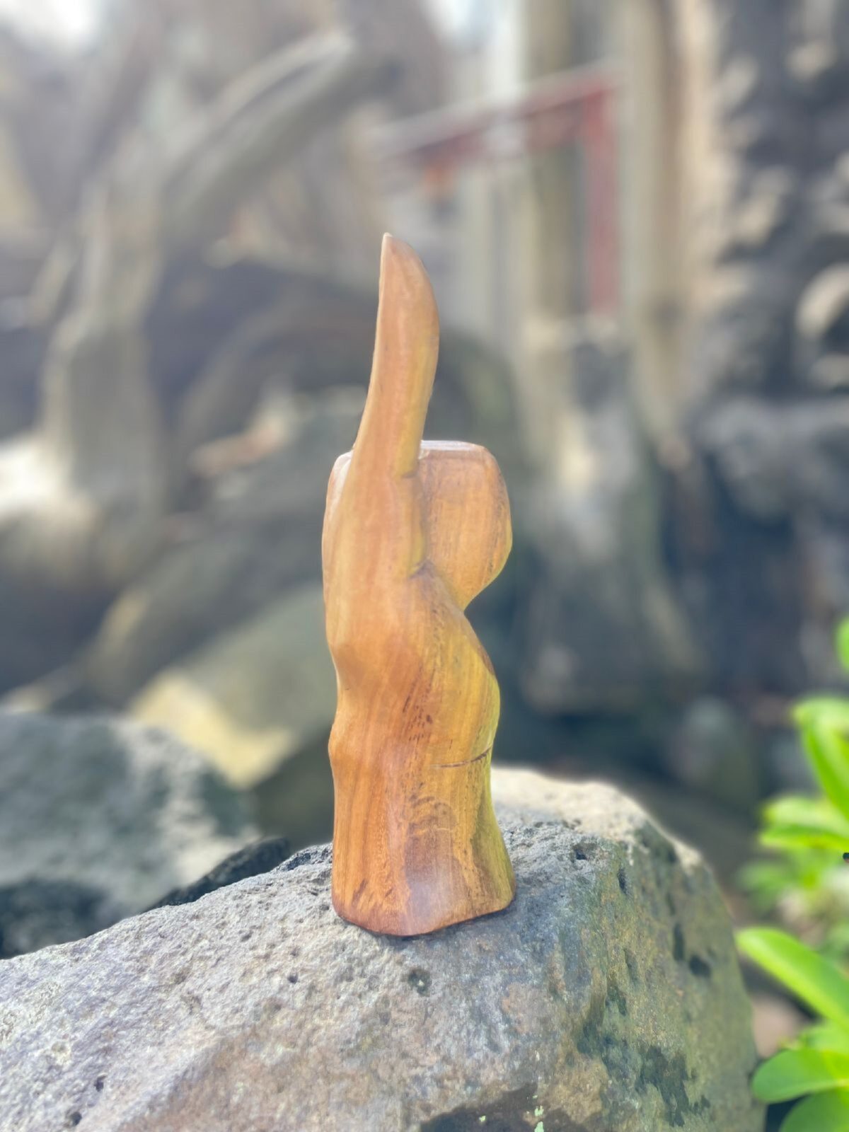 Handcrafted Hang Loose  ,Hang Loose Teak, Nature's Gesture, Earthy Shaka Designs