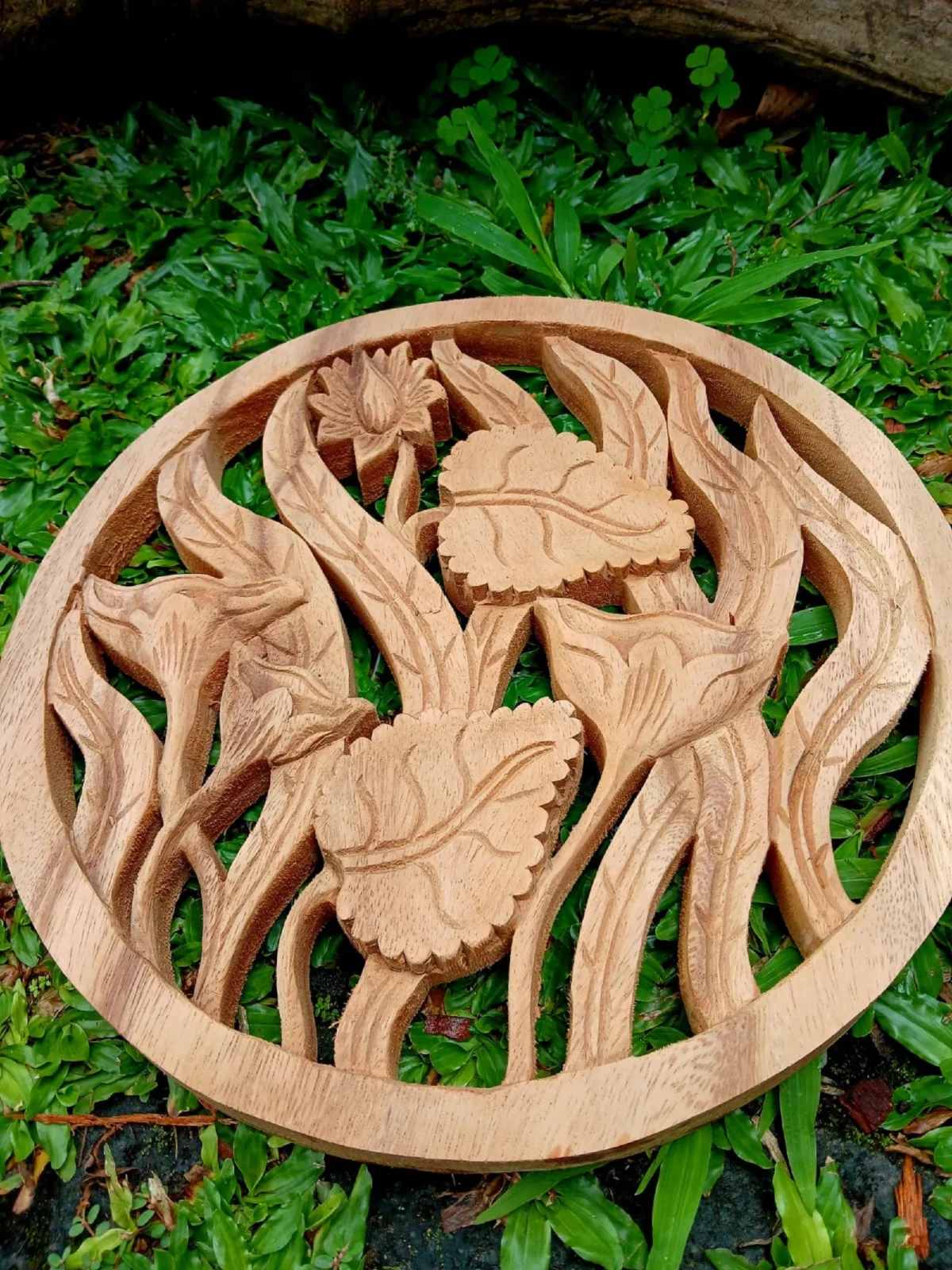 HandmadeWooden Lotus Flower Wall Decor ,Rustic Boho Wall Art,Lotus Flower Wood Wall Decor