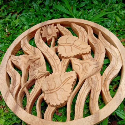HandmadeWooden Lotus Flower Wall Decor ,Rustic Boho Wall Art,Lotus Flower Wood Wall Decor