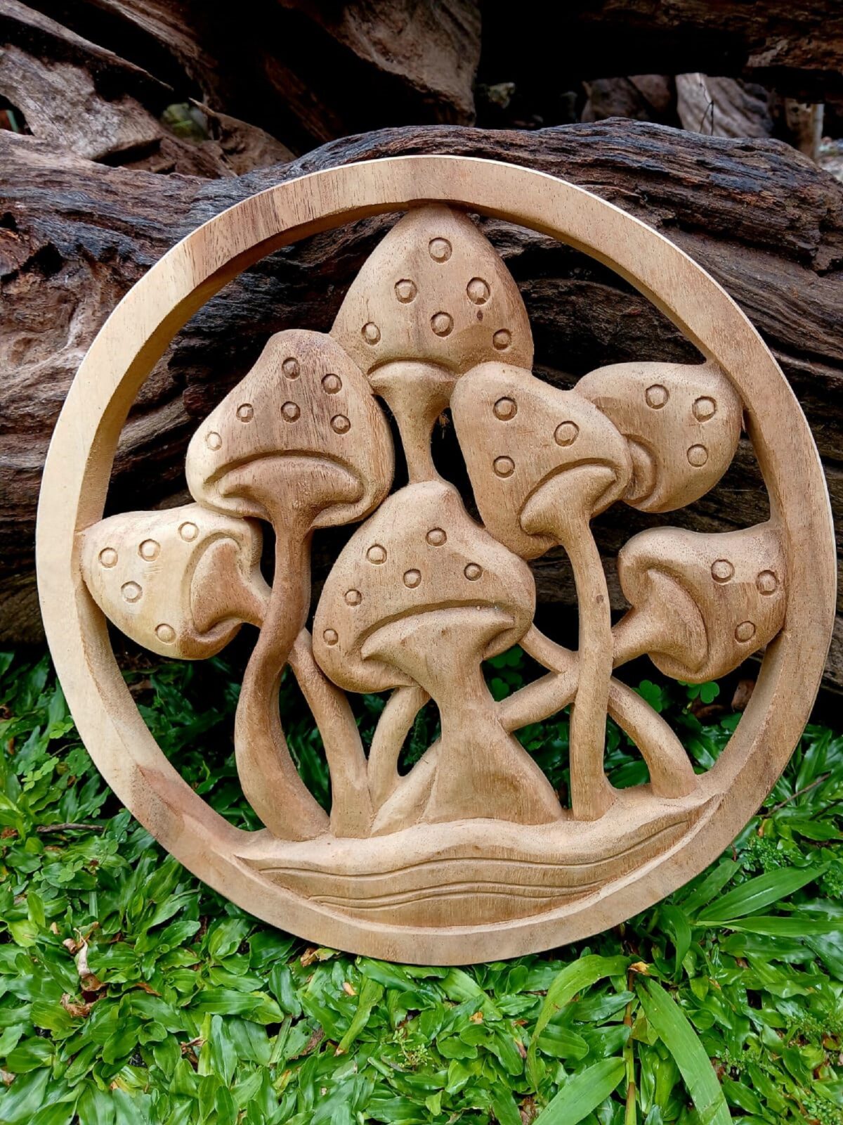 Mushroom Wood Wall Art ,Wooden Mushroom Wall Hanging