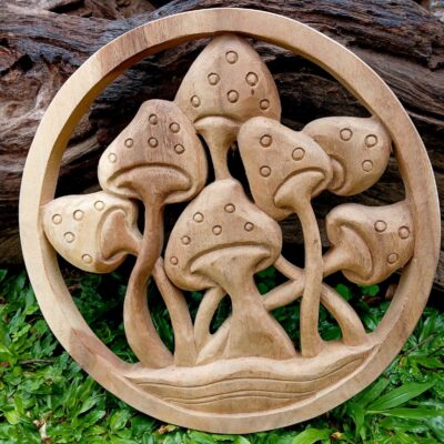 Mushroom Wood Wall Art ,Wooden Mushroom Wall Hanging