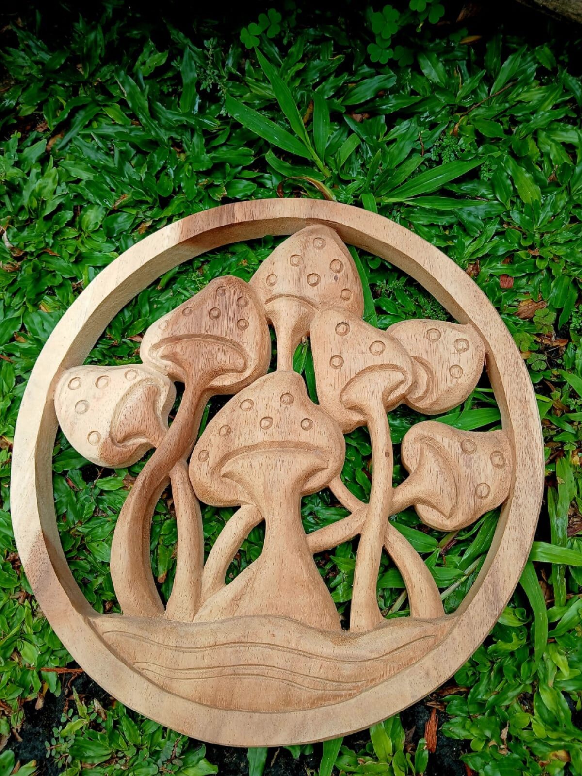 Mushroom Wood Wall Art ,Wooden Mushroom Wall Hanging