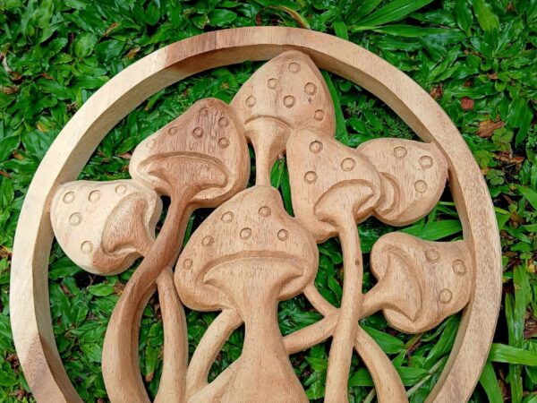 Mushroom Wood Wall Art ,Wooden Mushroom Wall Hanging