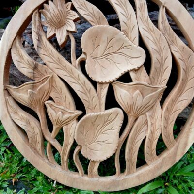 HandmadeWooden Lotus Flower Wall Decor ,Rustic Boho Wall Art,Lotus Flower Wood Wall Decor