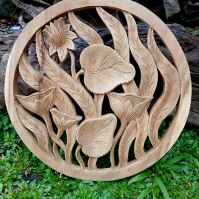 HandmadeWooden Lotus Flower Wall Decor ,Rustic Boho Wall Art,Lotus Flower Wood Wall Decor