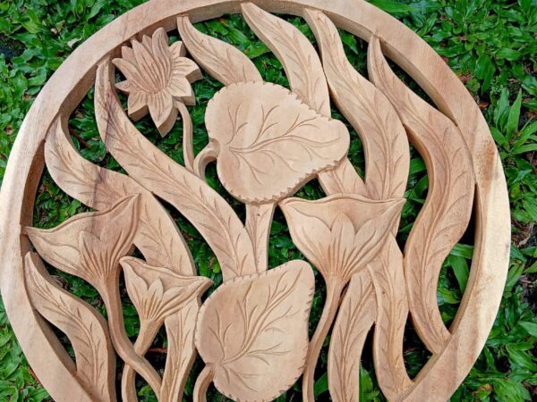 HandmadeWooden Lotus Flower Wall Decor ,Rustic Boho Wall Art,Lotus Flower Wood Wall Decor