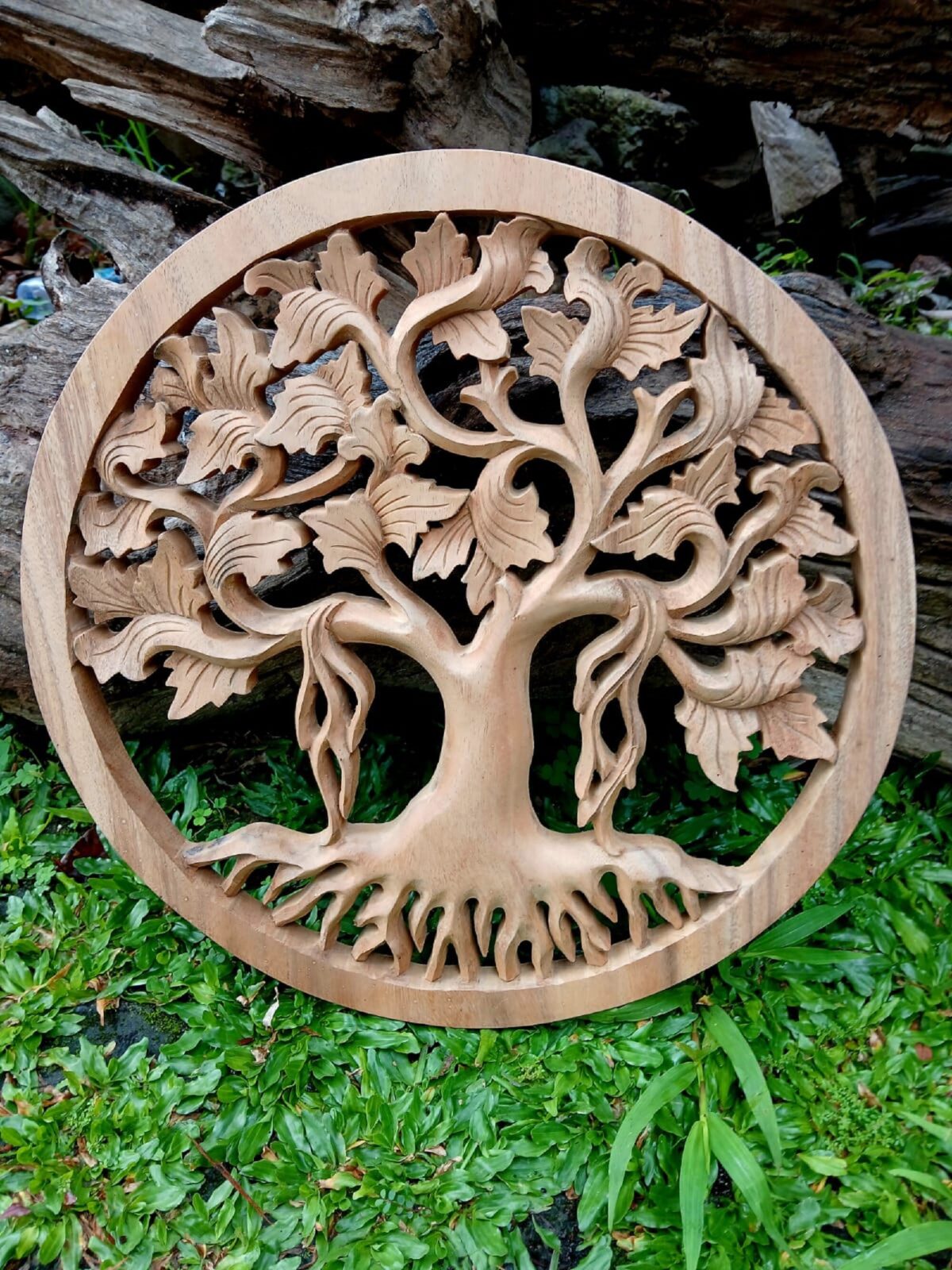 Wood Tree of Life Wal Hanging Handcrafted Nature Art Bohemian Wall Decor for Living Room or Bedroom