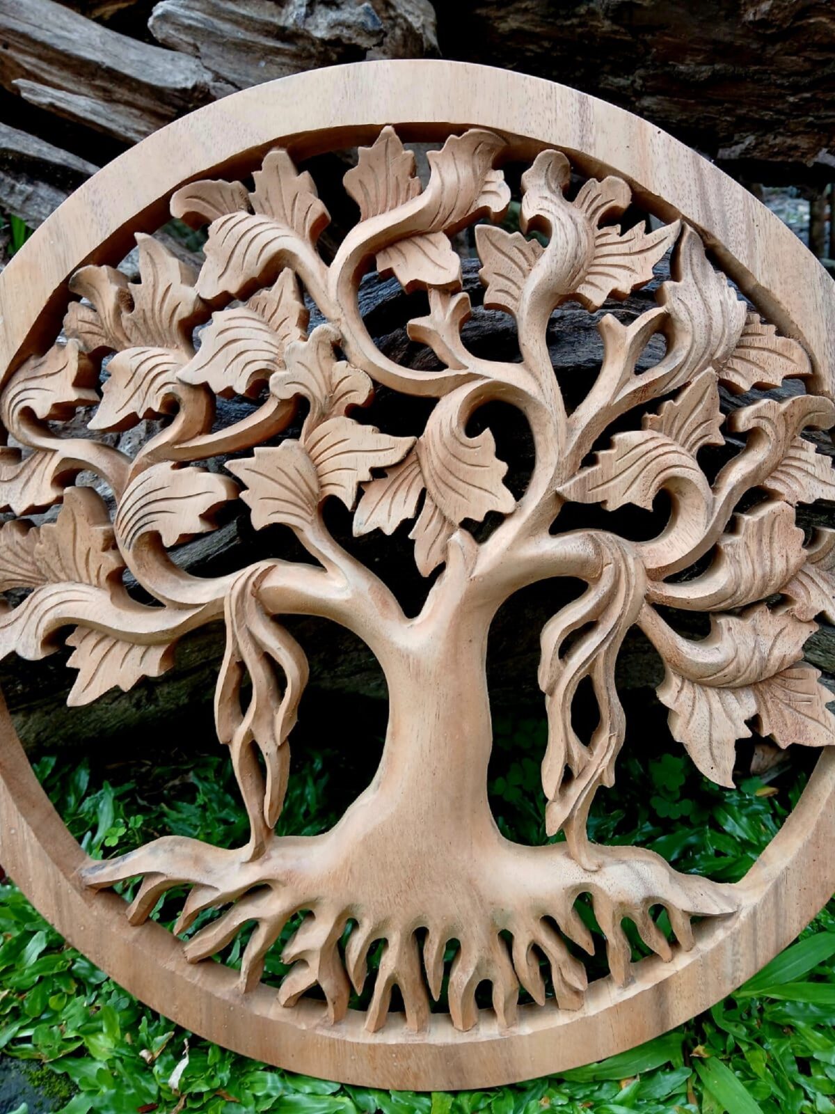 Wood Tree of Life Wal Hanging Handcrafted Nature Art Bohemian Wall Decor for Living Room or Bedroom