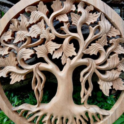 Wood Tree of Life Wal Hanging Handcrafted Nature Art Bohemian Wall Decor for Living Room or Bedroom