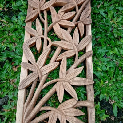 Bamboo Wall Decor Handmade Balinese Carving Natural Boho Wall Art  Tropical Bamboo Panel