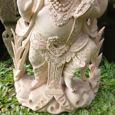 Hand-Carved Wood Ganesha Statue, Home Decor, Temple Sculpture, Gift for Good Luck & Prosperity”
