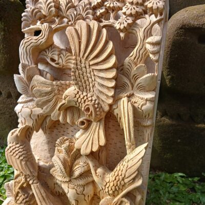 Hand Carved Wooden Bird Wall Art  Rustic Nature Decor  Wildlife Wood Carving