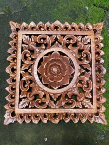 Balinese Wood Carving Wall Art Handcrafted Bali Decor Boho Wall Hanging