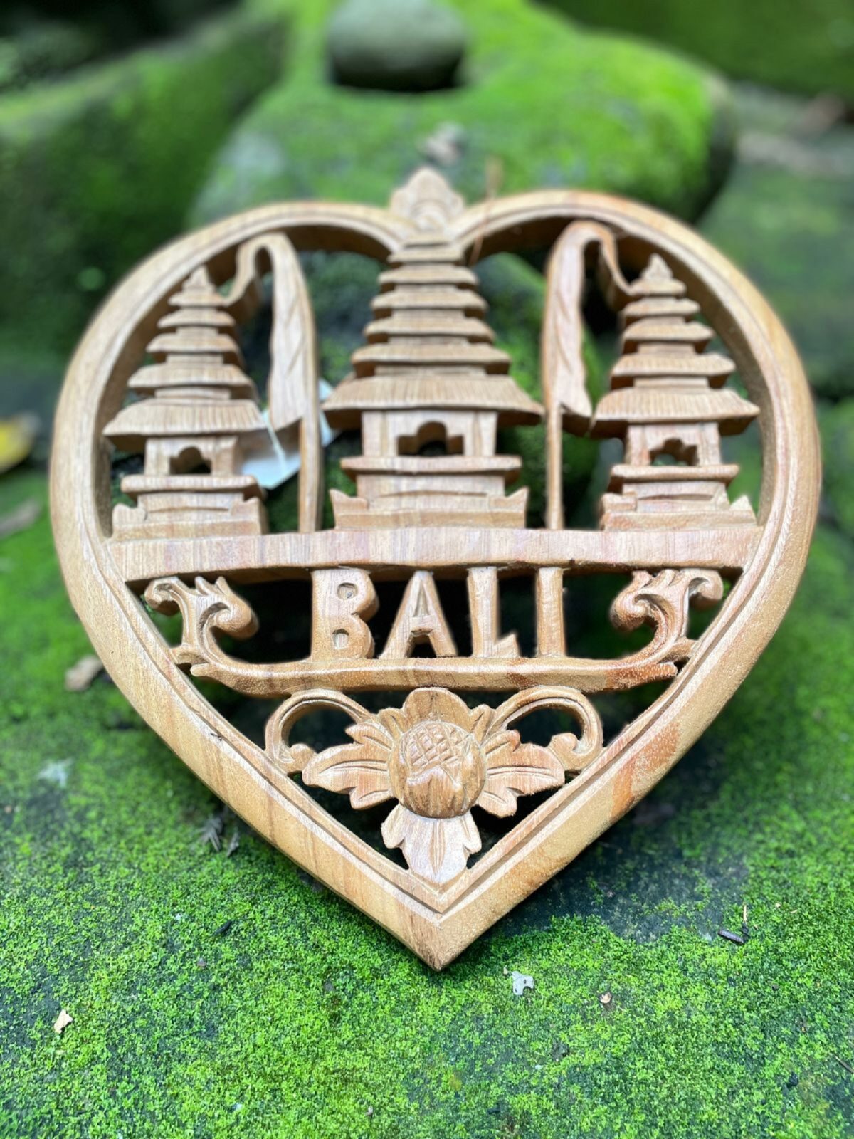 Balinese Heart Gate Wood Wall Decor,Handcrafted Wood Carving, Spiritual Boho Decor