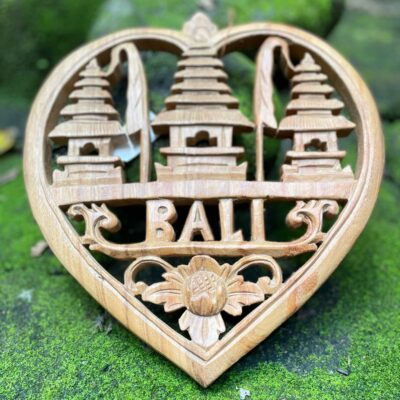 Balinese Heart Gate Wood Wall Decor,Handcrafted Wood Carving, Spiritual Boho Decor