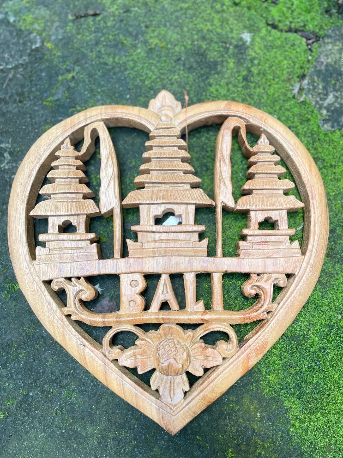 Balinese Heart Gate Wood Wall Decor,Handcrafted Wood Carving, Spiritual Boho Decor
