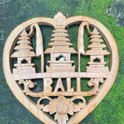 Balinese Heart Gate Wood Wall Decor,Handcrafted Wood Carving, Spiritual Boho Decor