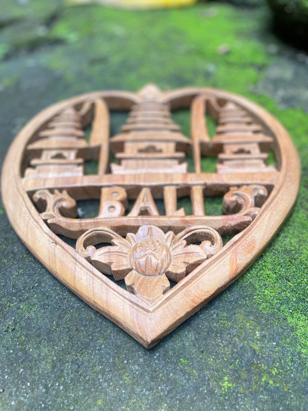 Balinese Heart Gate Wood Wall Decor,Handcrafted Wood Carving, Spiritual Boho Decor
