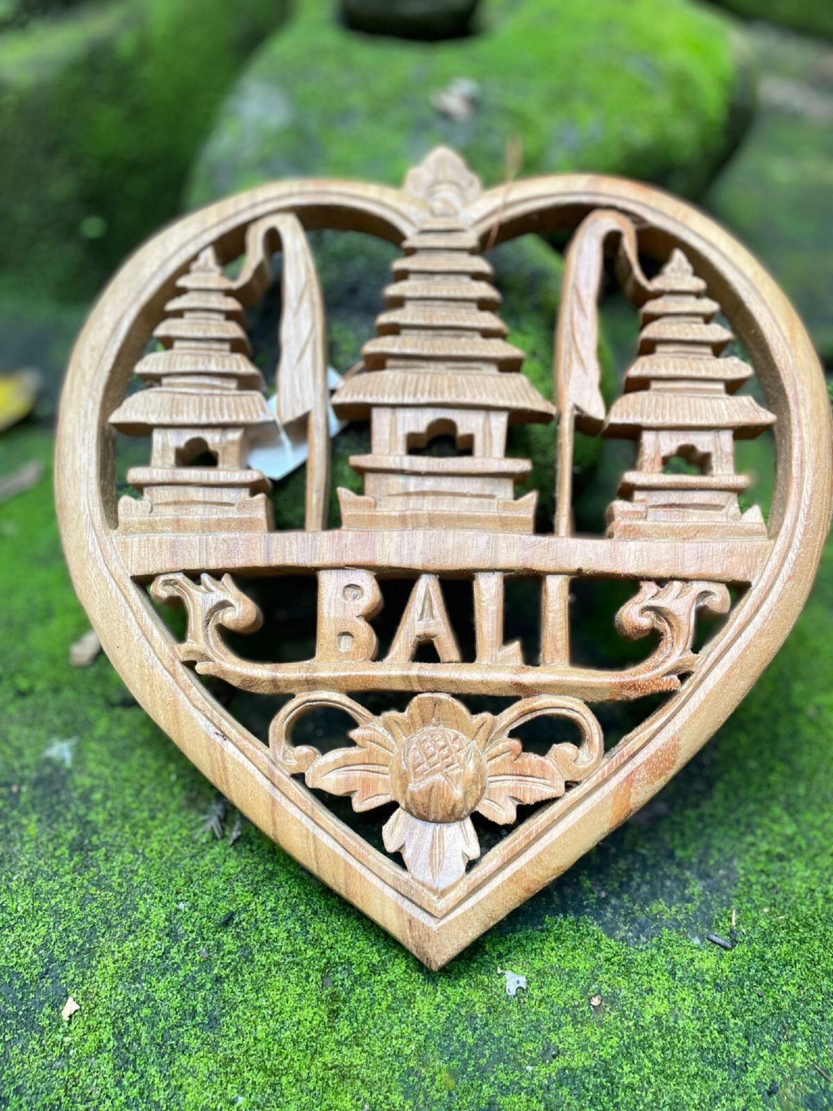 Balinese Heart Gate Wood Wall Decor,Handcrafted Wood Carving, Spiritual Boho Decor