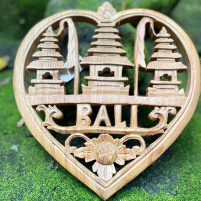 Balinese Heart Gate Wood Wall Decor,Handcrafted Wood Carving, Spiritual Boho Decor
