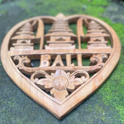 Balinese Heart Gate Wood Wall Decor,Handcrafted Wood Carving, Spiritual Boho Decor