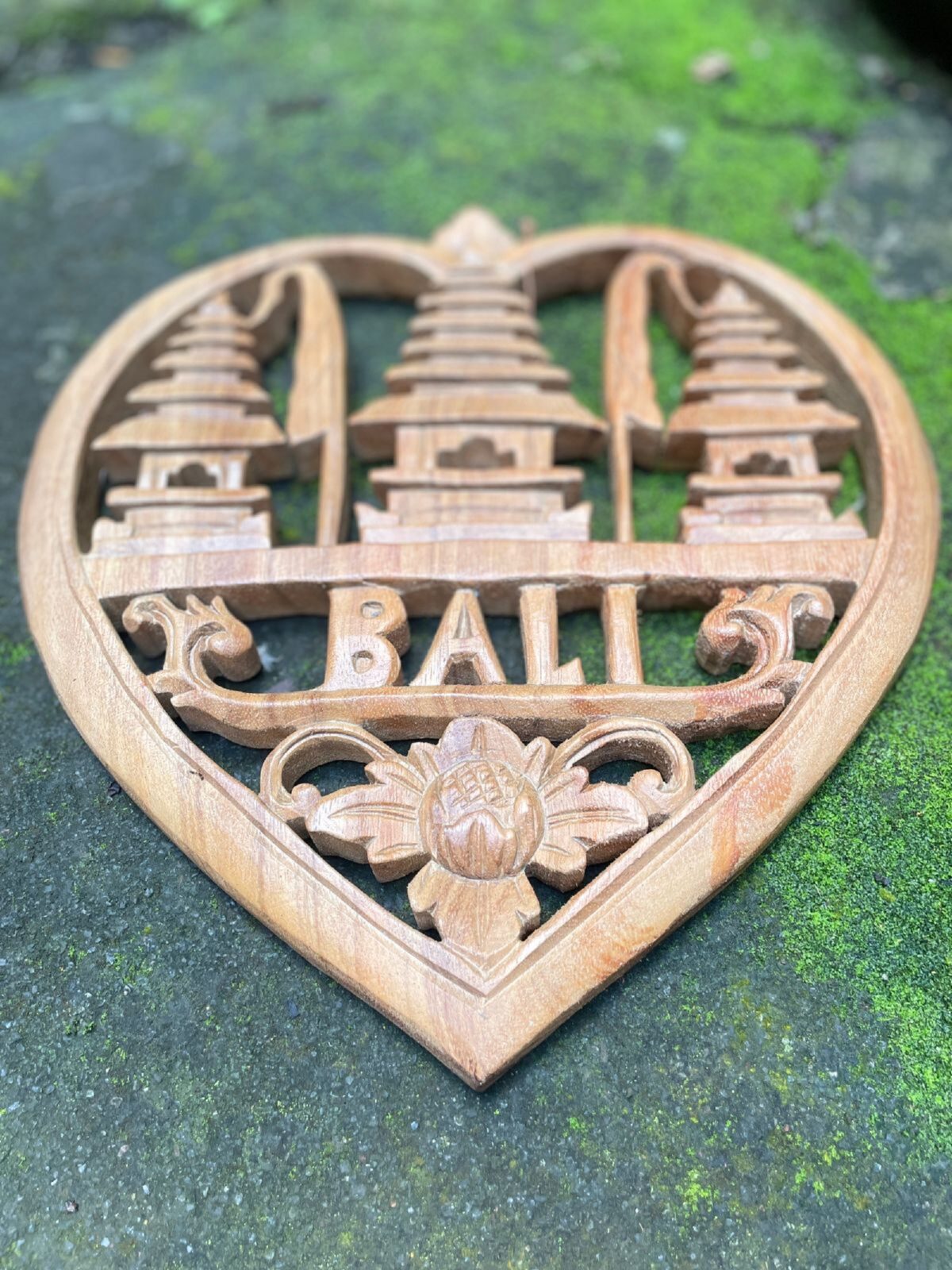 Balinese Heart Gate Wood Wall Decor,Handcrafted Wood Carving, Spiritual Boho Decor