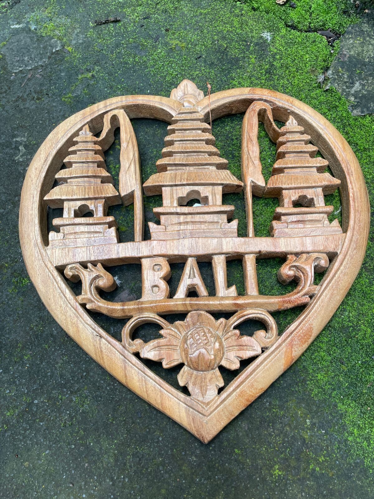 Balinese Heart Gate Wood Wall Decor,Handcrafted Wood Carving, Spiritual Boho Decor