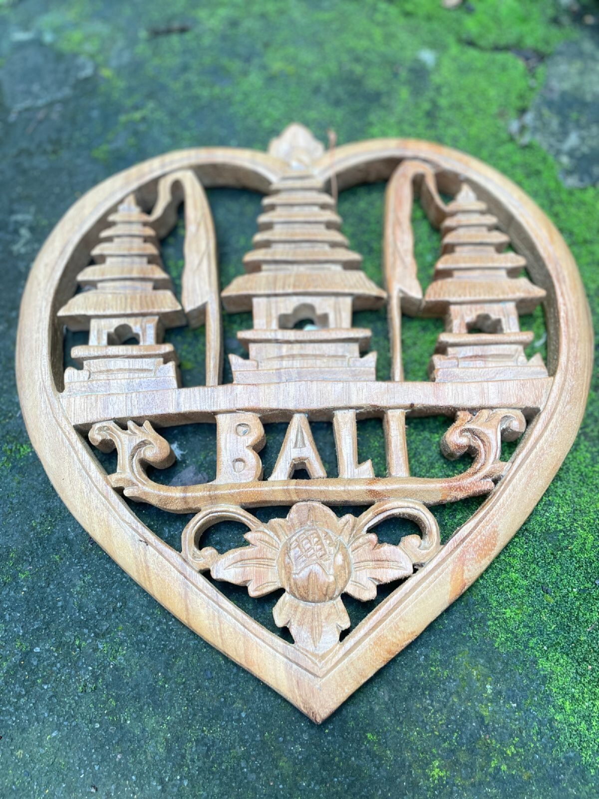 Balinese Heart Gate Wood Wall Decor,Handcrafted Wood Carving, Spiritual Boho Decor