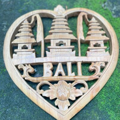 Balinese Heart Gate Wood Wall Decor,Handcrafted Wood Carving, Spiritual Boho Decor