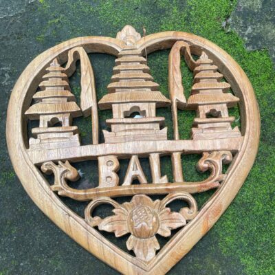 Balinese Heart Gate Wood Wall Decor,Handcrafted Wood Carving, Spiritual Boho Decor