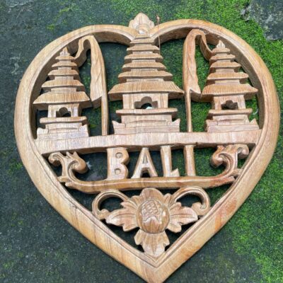 Balinese Heart Gate Wood Wall Decor,Handcrafted Wood Carving, Spiritual Boho Decor