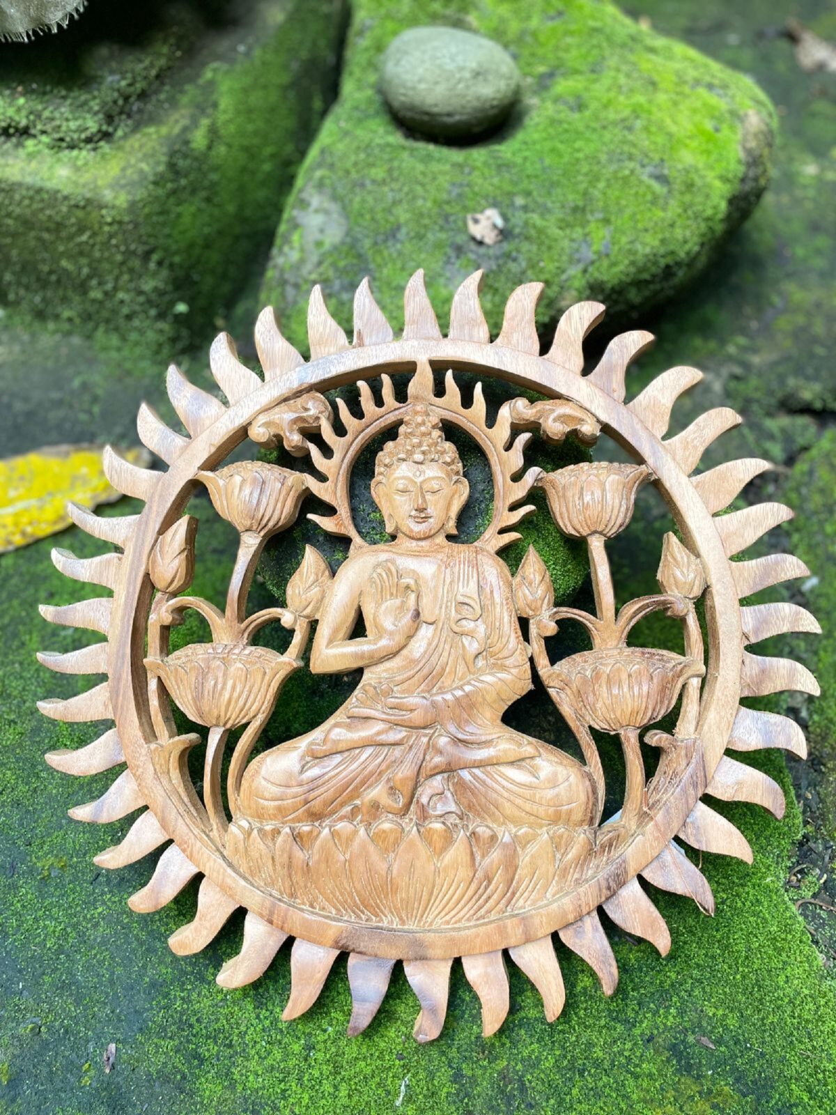 WhatsApp Image 2025-07-26 at 11.58.25 (1) Buddha Wood Wall Art Hand Carved Wooden Wall Decor Spiritual Zen Home Decor Meditation Room Accent Boho Buddha Wall Hanging