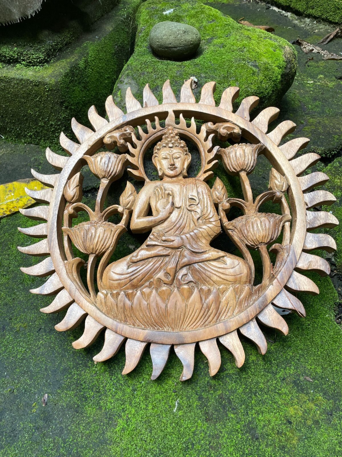 WhatsApp Image 2025-07-26 at 11.58.25 (3) Buddha Wood Wall Art Hand Carved Wooden Wall Decor Spiritual Zen Home Decor Meditation Room Accent Boho Buddha Wall Hanging