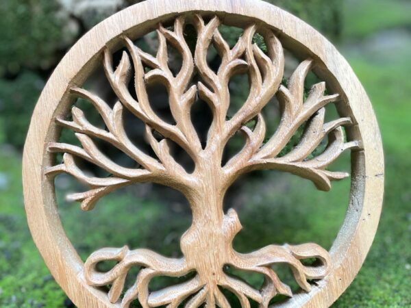 Tree of Life Handmade Balinese Wall Art – Carved Suar Wood Spiritual Decor,Zen Meditation Room Accent