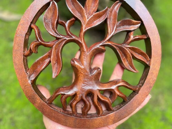 Wood Tree of Life Wall Hanging,Rustic Carved Decor,Wood Carved Tree of Life