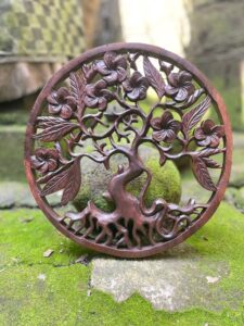 Abstract Mask Face Wood Carving – Tribal Wall Art Decor