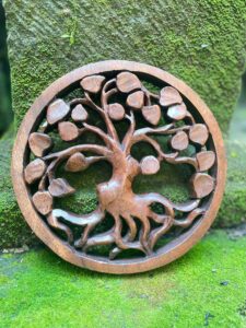 Balinese Pranjipane Flower Wood Wall Carving – Handcrafted Home Decor,Balinese Wall Art Decor,Bali Handmade Wood Wall Art