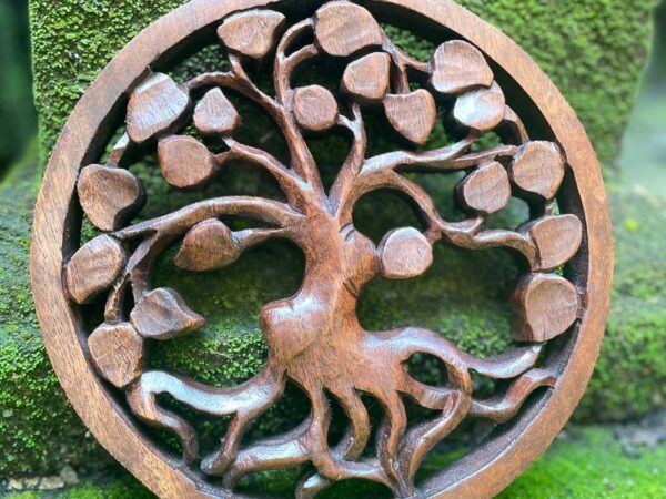 Tree of Life Wood Wall Art , Handmade Balinese Carving,Nature Symbol Home Accent