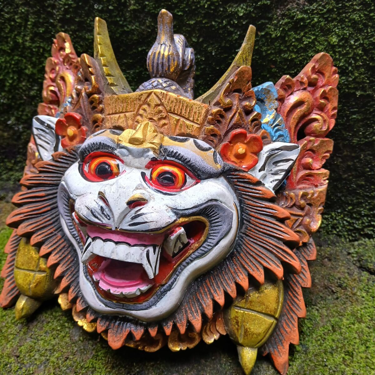 Hanoman Mask Wood Carving – Balinese Wall Decor ,Hand-Carved Monkey God Art ,Hindu Mythology Home Decor ,Spiritual Mask Wall Hanging