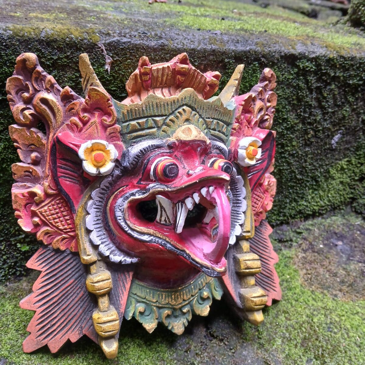 Garuda Mask Wood Carving,Balinese Wall Decor, Hand-Carved Mythical Bird Art
